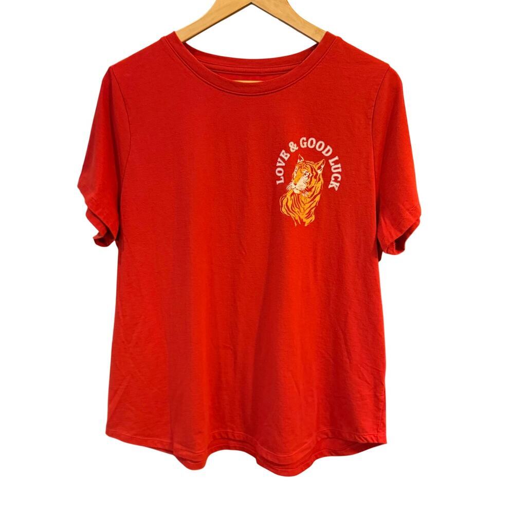 Sonoma LOVE & Good Luck Tiger Tee | Red Graphic T-Shirt | XXL